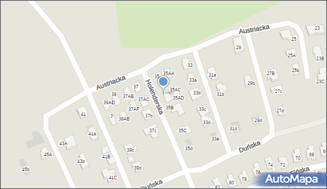 Koszalin, Austriacka, 35AE, mapa Koszalina