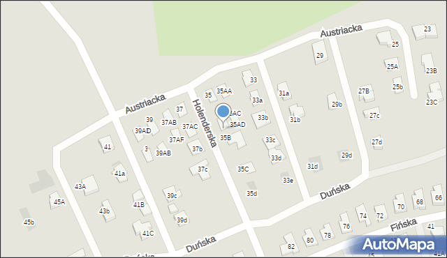 Koszalin, Austriacka, 35AF, mapa Koszalina