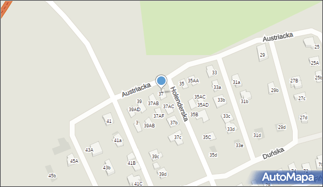 Koszalin, Austriacka, 37, mapa Koszalina