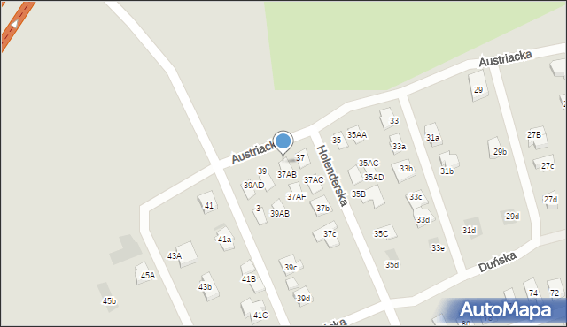 Koszalin, Austriacka, 37AA, mapa Koszalina