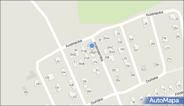 Koszalin, Austriacka, 37AC, mapa Koszalina