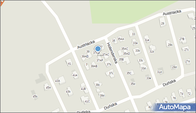 Koszalin, Austriacka, 37AE, mapa Koszalina