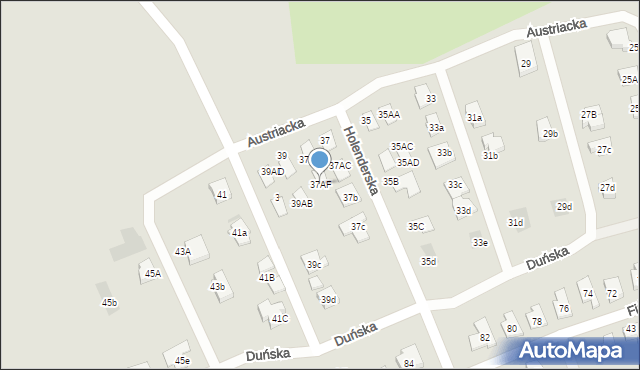 Koszalin, Austriacka, 37AF, mapa Koszalina