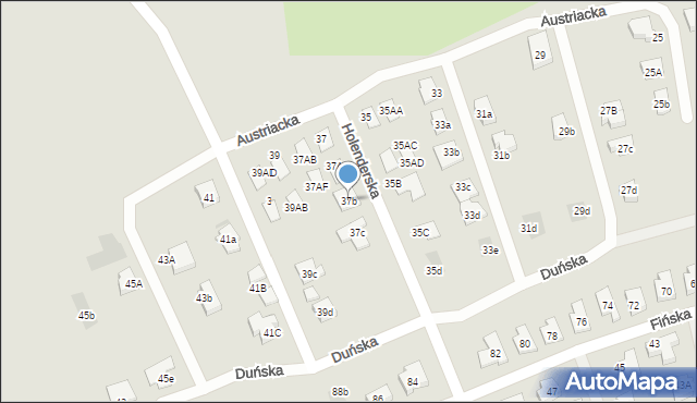 Koszalin, Austriacka, 37b, mapa Koszalina