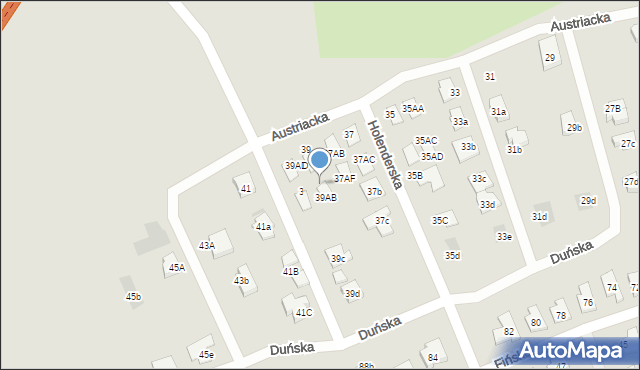 Koszalin, Austriacka, 39AA, mapa Koszalina
