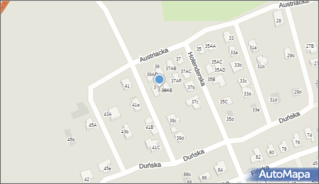 Koszalin, Austriacka, 39AF, mapa Koszalina