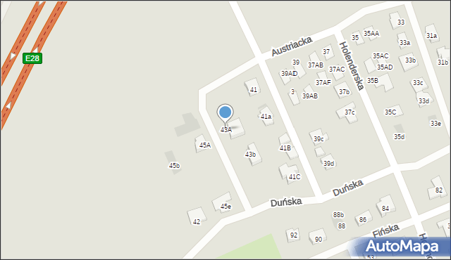 Koszalin, Austriacka, 43A, mapa Koszalina