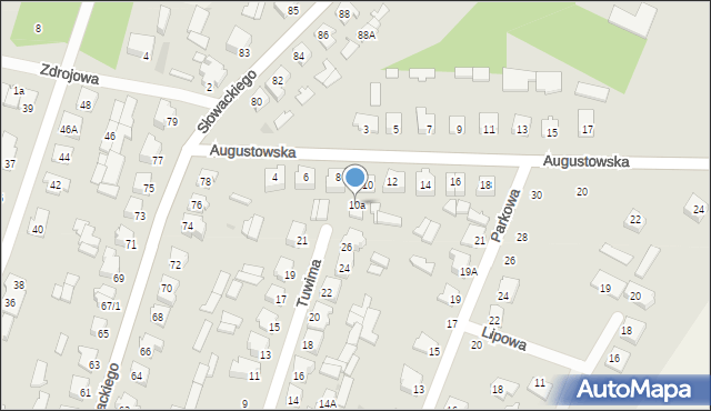 Mońki, Augustowska, 10a, mapa Mońki