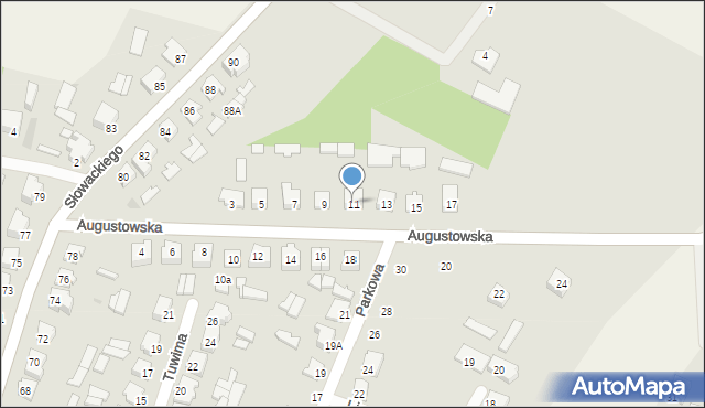 Mońki, Augustowska, 11, mapa Mońki