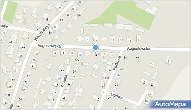 Mońki, Augustowska, 14, mapa Mońki