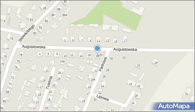 Mońki, Augustowska, 18, mapa Mońki