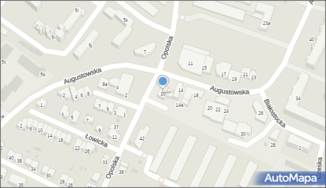 Olsztyn, Augustowska, 10, mapa Olsztyna