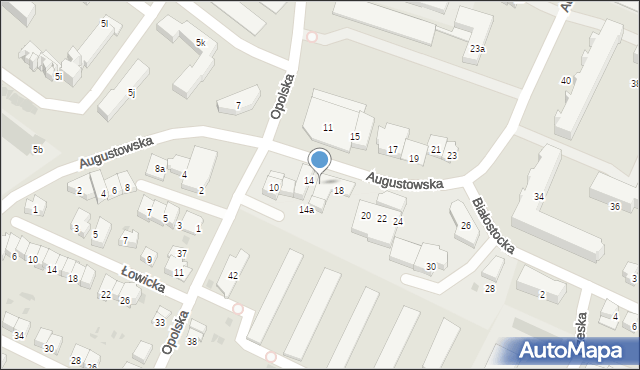 Olsztyn, Augustowska, 16, mapa Olsztyna