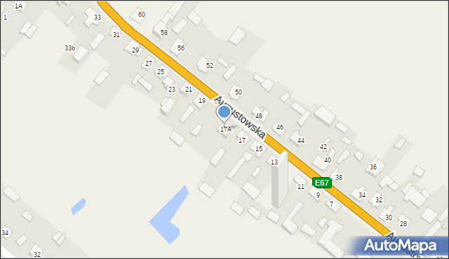 Sztabin, Augustowska, 17A, mapa Sztabin
