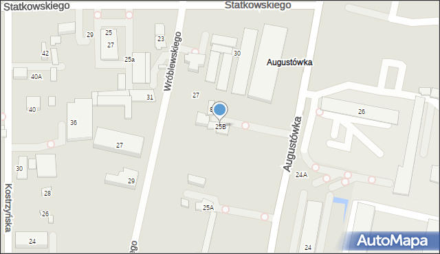 Warszawa, Augustówka, 25B, mapa Warszawy