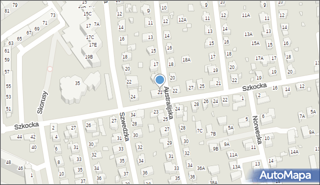 Wrocław, Australijska, 21, mapa Wrocławia