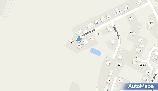 Zalasewo, Austriacka, 17, mapa Zalasewo