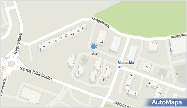 Zielona Góra, Augustowska, 11/14, mapa Zielona Góra