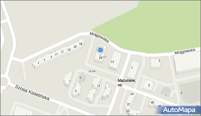 Zielona Góra, Augustowska, 15, mapa Zielona Góra