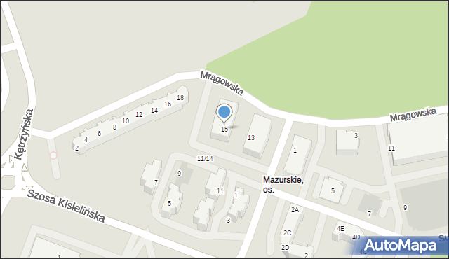 Zielona Góra, Augustowska, 15, mapa Zielona Góra