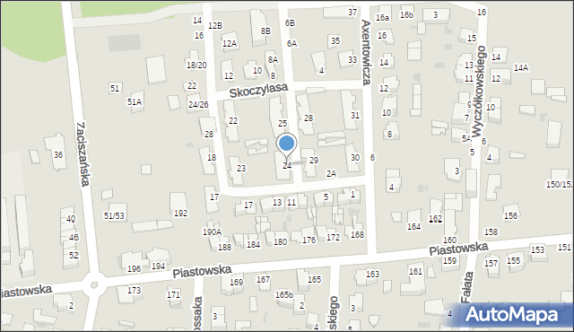Częstochowa, Axentowicza Teodora, 24, mapa Częstochowy