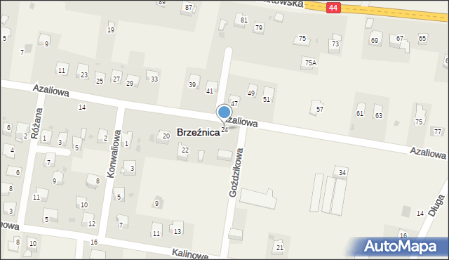 Brzeźnica, Azaliowa, 24, mapa Brzeźnica