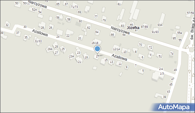 Częstochowa, Azaliowa, 17, mapa Częstochowy