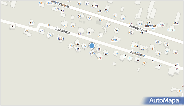 Częstochowa, Azaliowa, 23A, mapa Częstochowy