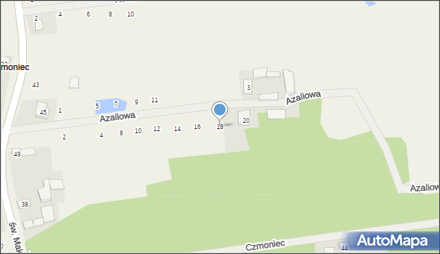 Czmoniec, Azaliowa, 18, mapa Czmoniec