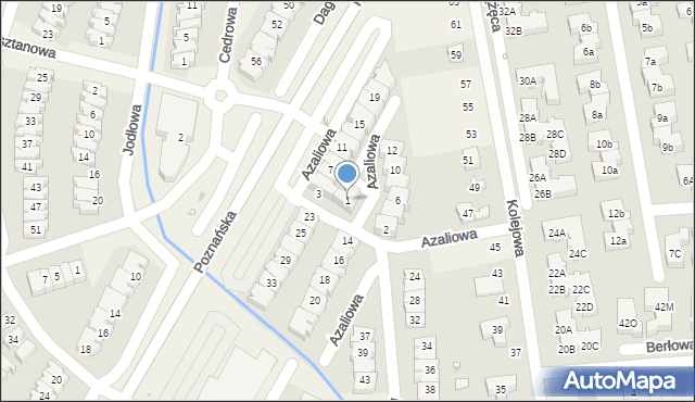 Dąbrówka, Azaliowa, 1, mapa Dąbrówka