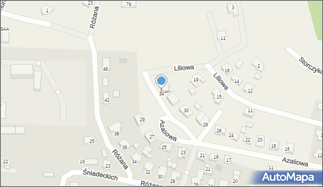 Glinno, Azaliowa, 34, mapa Glinno