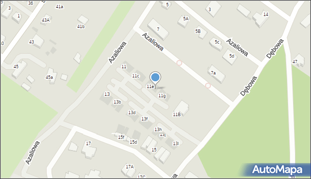 Koszalin, Azaliowa, 11f, mapa Koszalina