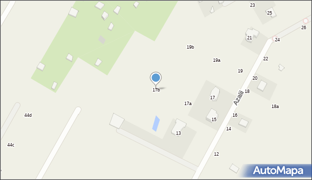 Łomianki Dolne, Azalii, 17b, mapa Łomianki Dolne