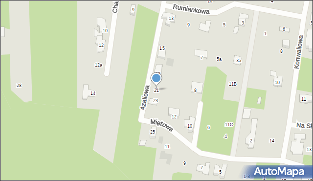 Puszczykowo, Azaliowa, 21, mapa Puszczykowo