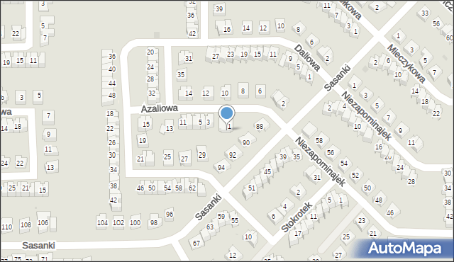 Rzeszów, Azaliowa, 1a, mapa Rzeszów