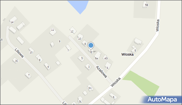 Wioska, Azaliowa, 6, mapa Wioska