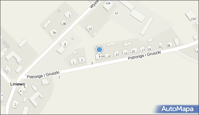 Liniewo, B. Pstronga i W. Gruszki, 7, mapa Liniewo