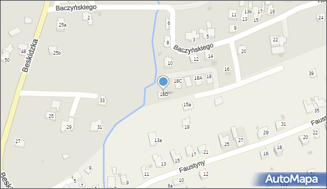 Andrychów, Baczyńskiego Krzysztofa Kamila, 18D, mapa Andrychów