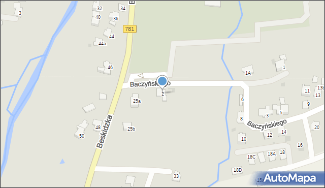 Andrychów, Baczyńskiego Krzysztofa Kamila, 2, mapa Andrychów