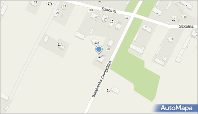 Antonie, Batalionów Chłopskich, 14, mapa Antonie