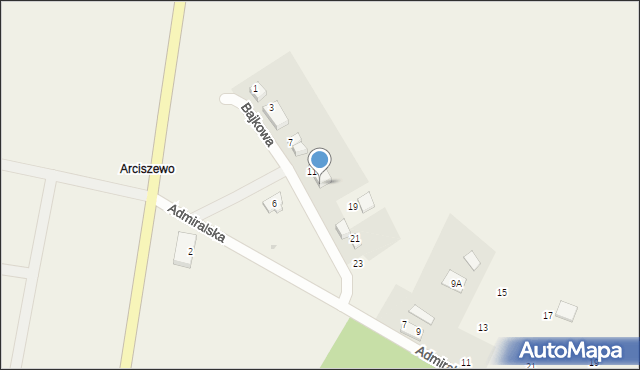 Arciszewo, Bajkowa, 13, mapa Arciszewo