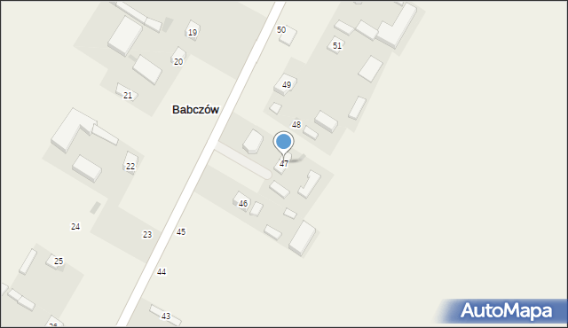 Babczów, Babczów, 47, mapa Babczów