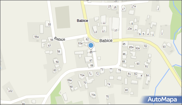 Babice, Babice, 65, mapa Babice