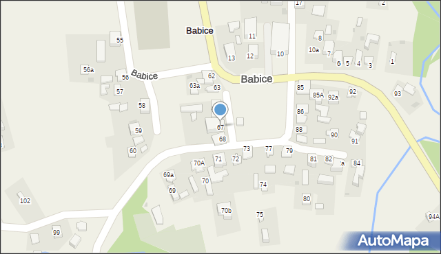 Babice, Babice, 67, mapa Babice