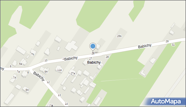 Babichy, Babichy, 26, mapa Babichy