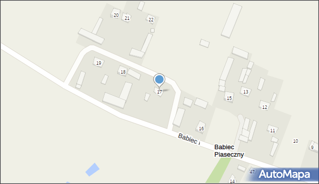 Babiec Piaseczny, Babiec Piaseczny, 17, mapa Babiec Piaseczny