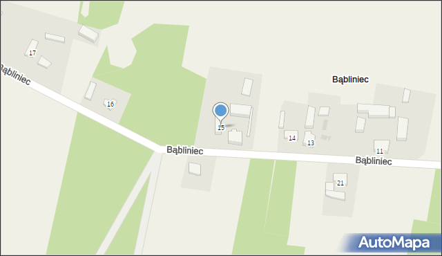 Bąbliniec, Bąbliniec, 15, mapa Bąbliniec