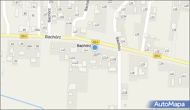 Bachórz, Bachórz, 121, mapa Bachórz