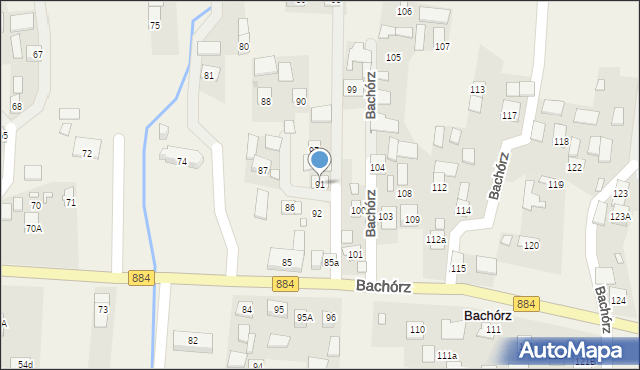 Bachórz, Bachórz, 91, mapa Bachórz