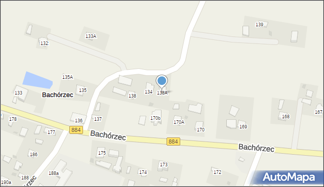 Bachórzec, Bachórzec, 138A, mapa Bachórzec